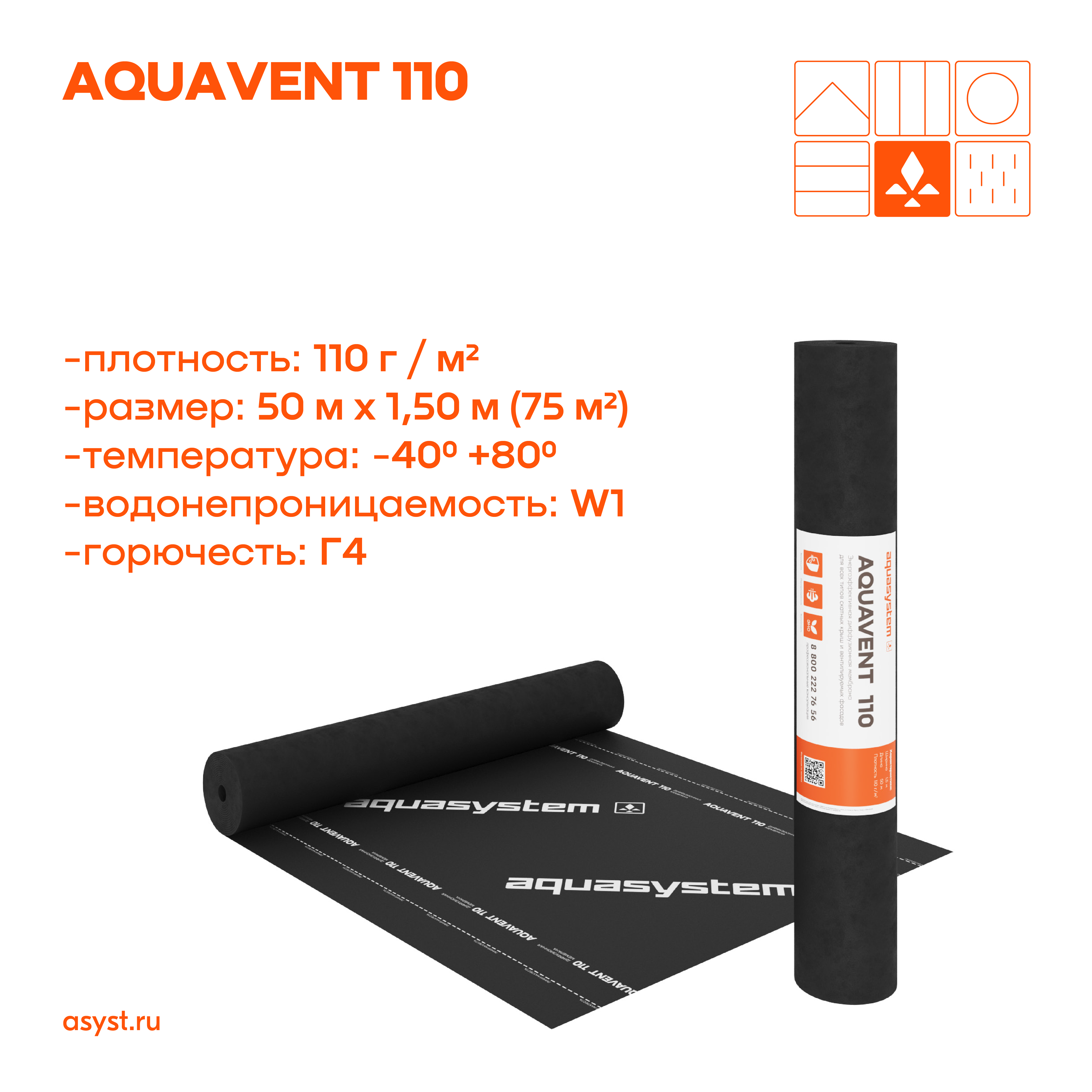 AQUAVENT 110 (1,5х50м) 75кв.м.